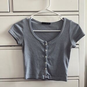 Gray Striped Women's Top